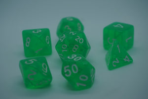 Clearly Green Dice Set.
