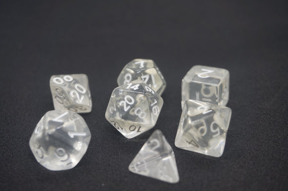 Clearly See-through Dice Set.