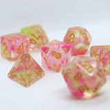 Pink Slicked with Green Dice Set.